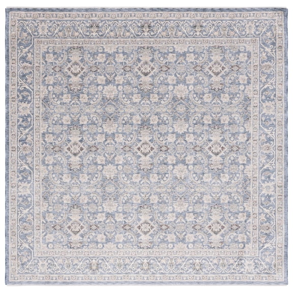 SAFAVIEH Princeton Keane Abstract Area Rug, Ivory/Blue, 6'7" x 6'7" Square