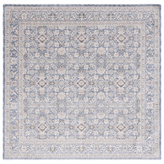 SAFAVIEH Princeton Keane Abstract Area Rug, Ivory/Blue, 6'7" x 6'7" Square