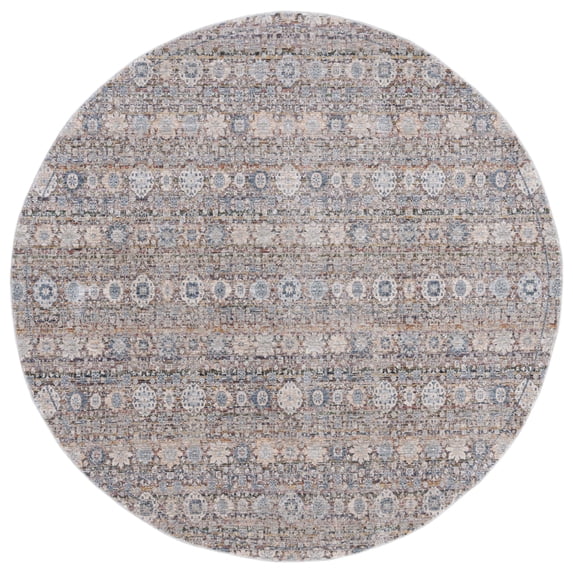 SAFAVIEH Princeton Kestrel Abstract Area Rug, Ivory/Blue, 6'7" x 6'7" Round