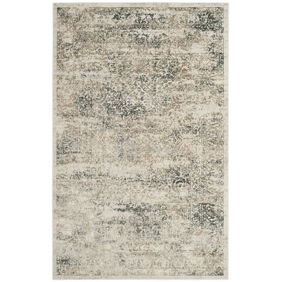 SAFAVIEH Princeton Tennyson Abstract Area Rug, Silver/Anthracite, 2'6" x 4'