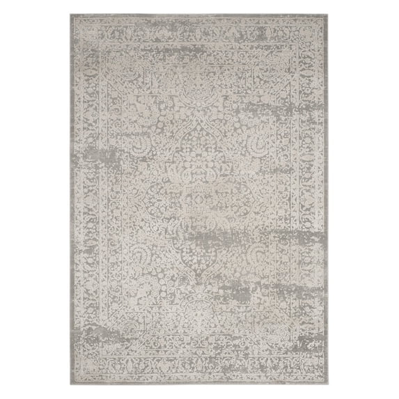 SAFAVIEH Princeton Tennyson Overdyed Floral Area Rug, Grey/Beige, 9' x 12'