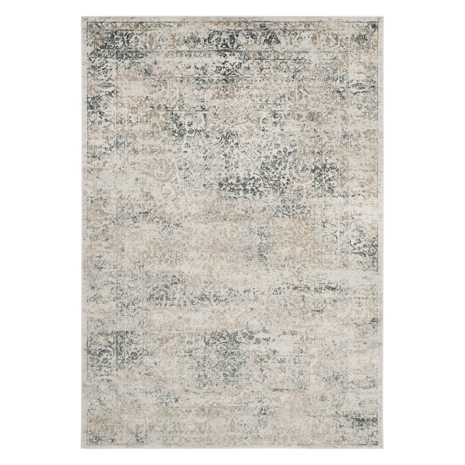 SAFAVIEH Princeton Tennyson Overdyed Floral Area Rug, Silver/Anthracite, 5'1" x 7'6"