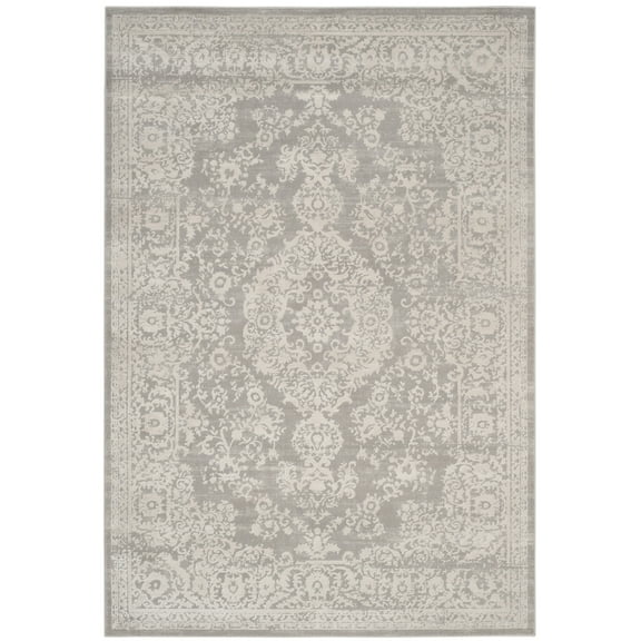 SAFAVIEH Princeton Weldon Floral Bordered Area Rug, Grey/Beige, 4' x 6'