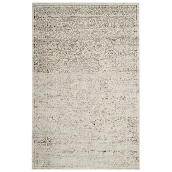 SAFAVIEH Princeton Xavier Floral Bordered Area Rug, Beige/Grey, 4' x 6'