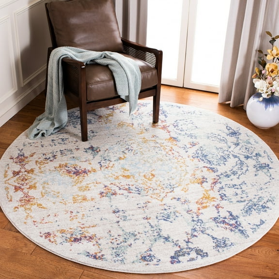 SAFAVIEH Prism Collection PSM534A Cream / Aqua Rug