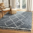 thumbnail image 1 of SAFAVIEH Pro Lux Akilah Aztec Fringe Shag Area Rug, Cream/Blue, 4' x 6', 1 of 9