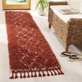 thumbnail image 1 of SAFAVIEH Pro Lux Akilah Aztec Fringe Shag Runner Rug, Rust/Cream, 2' x 8', 1 of 10
