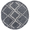 thumbnail image 1 of SAFAVIEH Pro Lux Emmeline Geometric Shag Area Rug, Blue/Creme, 6'7" x 6'7" Round, 1 of 11
