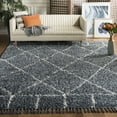 thumbnail image 1 of SAFAVIEH Pro Lux Ivy Geometric Fringe Shag Area Rug, Cream/Blue, 8' x 10', 1 of 9