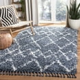 thumbnail image 1 of SAFAVIEH Pro Lux Marcus Aztec Fringe Shag Area Rug, Cream/Blue, 5' x 8', 1 of 9