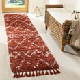 thumbnail image 1 of SAFAVIEH Pro Lux Marcus Aztec Fringe Shag Runner Rug, Rust/Cream, 2' x 8', 1 of 9