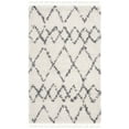 thumbnail image 1 of SAFAVIEH Pro Lux Marcus Geometric Shag Area Rug, Cream/Blue, 2'6" x 4', 1 of 11