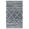 thumbnail image 1 of SAFAVIEH Pro Lux Marie Geometric Shag Area Rug, Dark Grey/Ivory, 8' x 10', 1 of 8