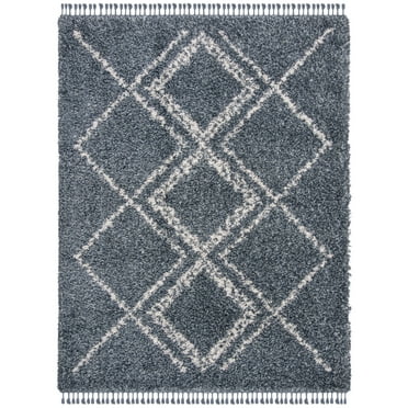 SAFAVIEH Pro Lux Shag Collection PLX432L Blue / Creme Rug