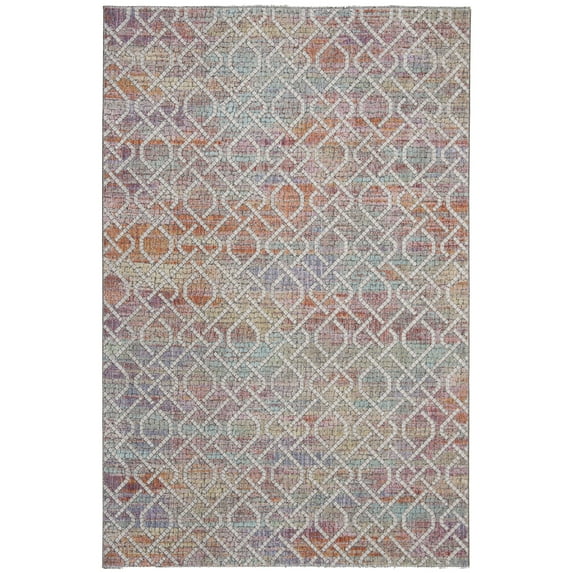 SAFAVIEH Provance Aubrey Geometric Area Rug, Cream/Orange, 4' x 6'