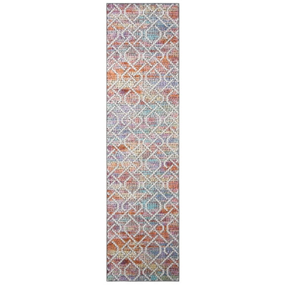 SAFAVIEH Provance Aubrey Geometric Runner Rug, Cream/Orange, 2'2" x 8'