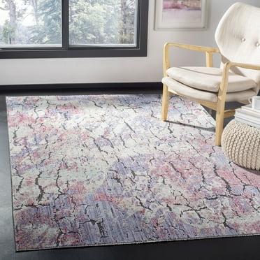 SAFAVIEH Provance Celina Abstract Area Rug, Aqua/Purple, 5'3" x 7'6"