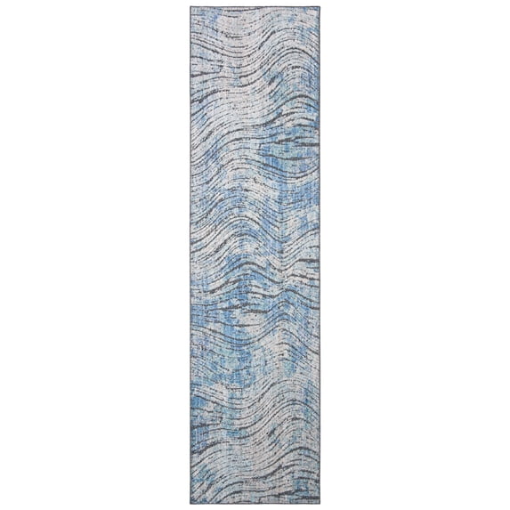 SAFAVIEH Provance Hervey Abstract Waves Runner Rug, Cream/Aqua, 2'2" x 8'