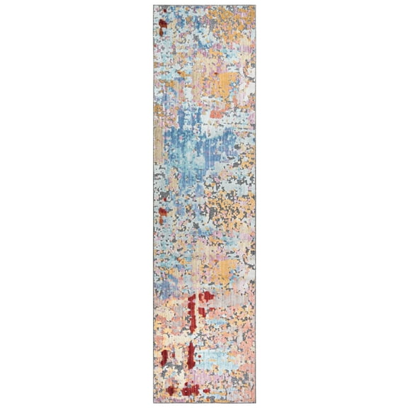 SAFAVIEH Provance Roseann Abstract Runner Rug, Yellow/Red, 2'2" x 8'