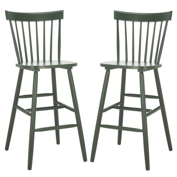 SAFAVIEH Providence Round Mid Back Bar Stool, Garden Green