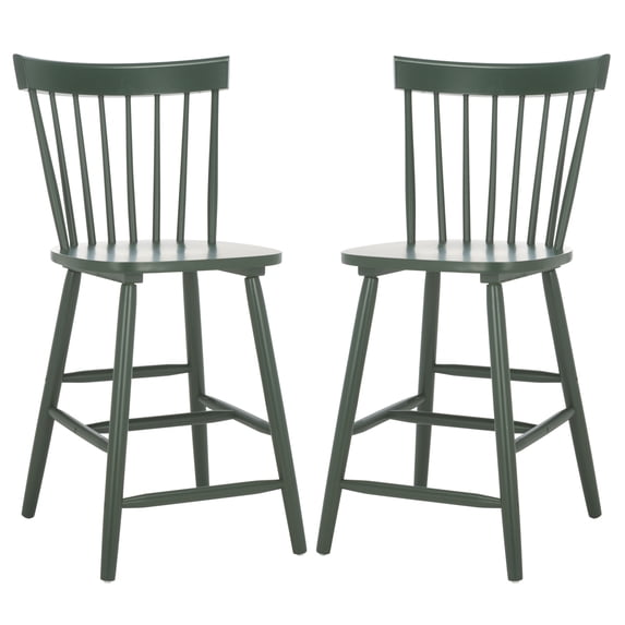 SAFAVIEH Providence Round Mid Back Counter Stool, Garden Green