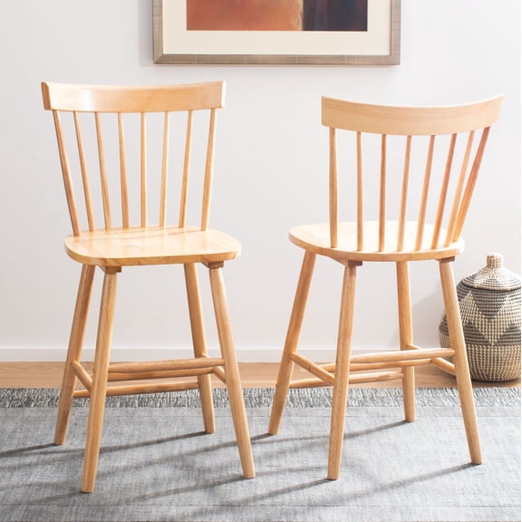 SAFAVIEH Providence Solid Spindle Back Counter Stool with Footrest, Natural