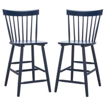 SAFAVIEH Providence Square Mid Back Counter Stool, Navy (Set of 2)