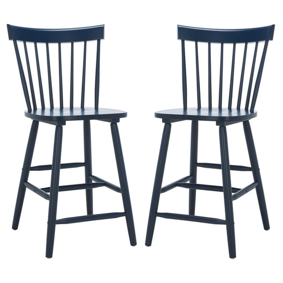 SAFAVIEH Providence Square Mid Back Counter Stool, Navy (Set of 2)