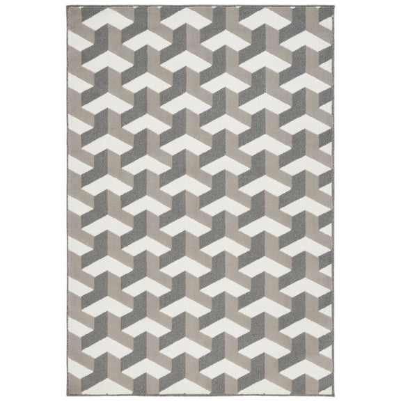 SAFAVIEH Pyramid Agatha Geometric Area Rug, Gray/Ivory, 8' x 10'