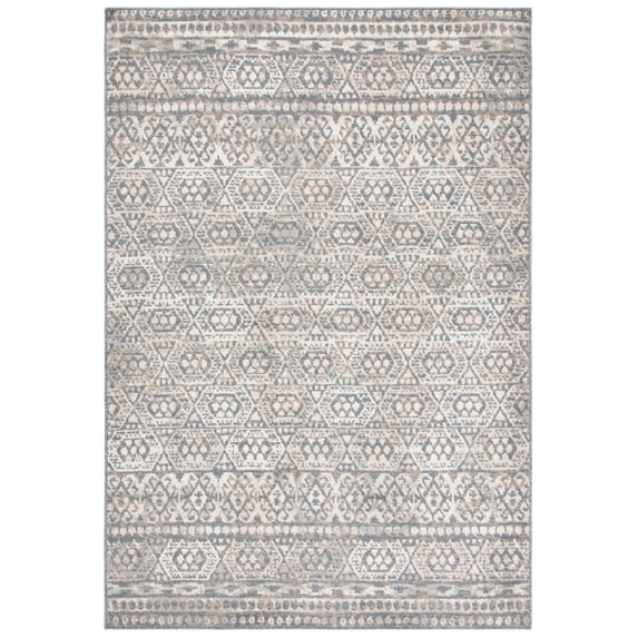 SAFAVIEH Pyramid Anastasia Geometric Area Rug, Ivory/Charcoal, 2'7" x 5'