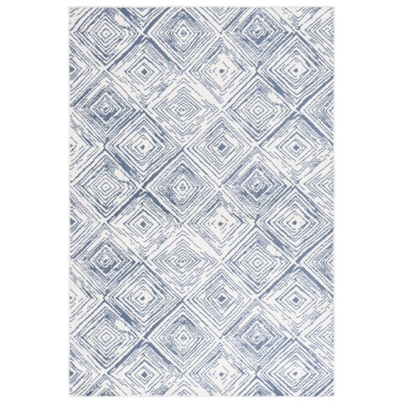 SAFAVIEH Pyramid Arseny Geometric Area Rug, Ivory/Blue, 5'3" x 7'8"