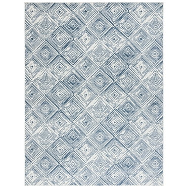 SAFAVIEH Pyramid Arseny Geometric Area Rug, Ivory/Blue, 8' x 10'