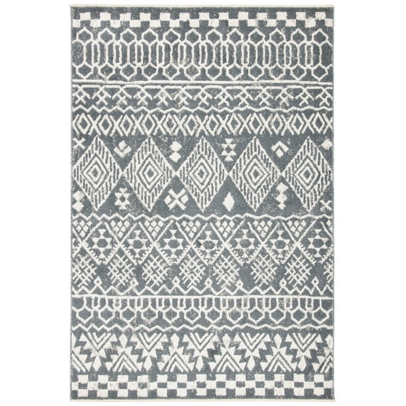 SAFAVIEH Pyramid Collection PYR205A Ivory / Charcoal Rug