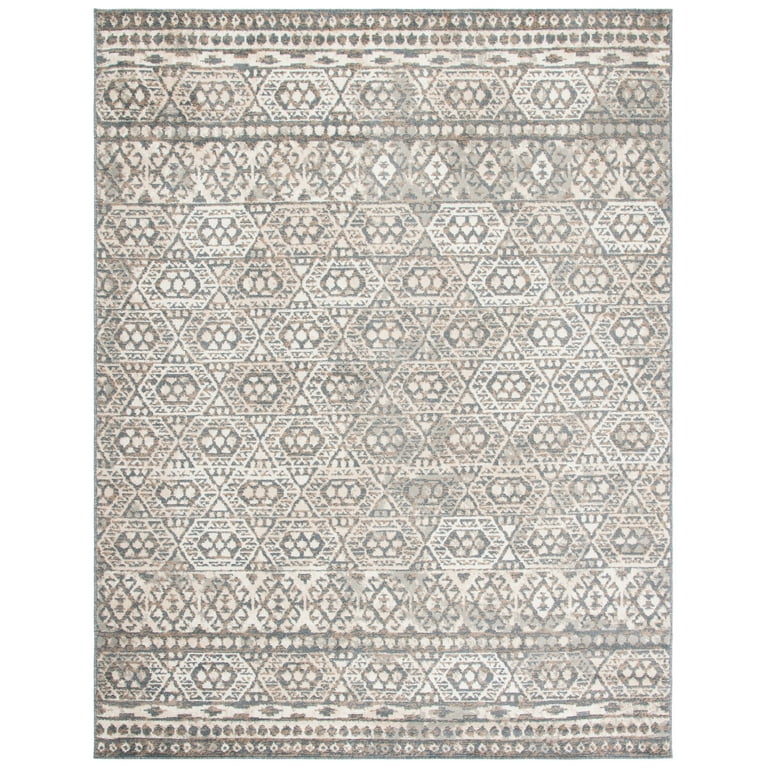 Safavieh Pyramid Collection Ivory Charcoal Modern Area Rug, 8' x