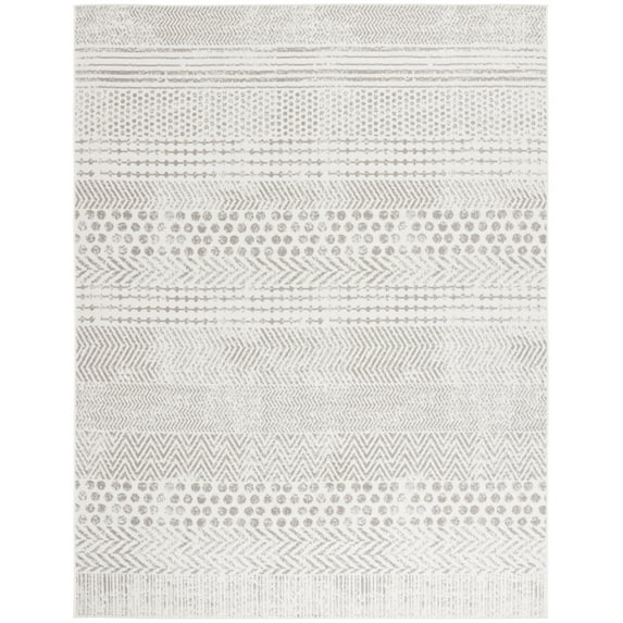 SAFAVIEH Pyramid Donelle Geometric Area Rug, Ivory/Grey, 9' x 12'