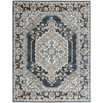 SAFAVIEH Pyramid Gladwyn Medallion Area Rug, Grey/Navy Gold, 8' x 10'
