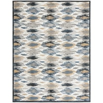 SAFAVIEH Pyramid Isaiah Medallion Area Rug, Ivory/Grey Navy, 8' x 10'