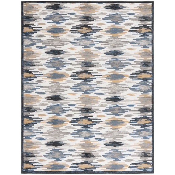 SAFAVIEH Pyramid Isaiah Medallion Area Rug, Ivory/Grey Navy, 8' x 10'