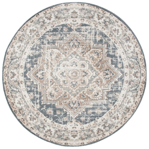 SAFAVIEH Pyramid Jefferson Oriental Area Rug, Ivory/Beige, 8' x 8' Round
