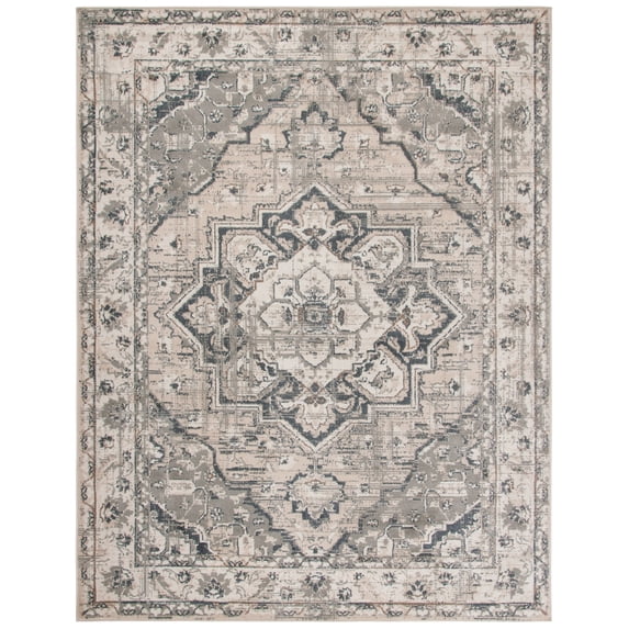 SAFAVIEH Pyramid Jefferson Oriental Area Rug, Ivory/Grey, 10' x 14'