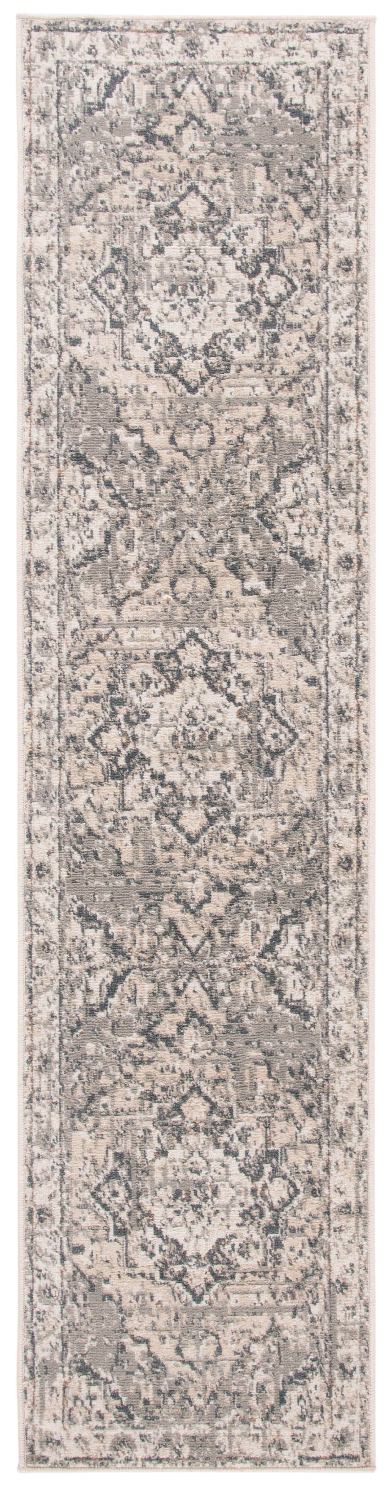 SAFAVIEH Pyramid Jefferson Oriental Runner Rug, Ivory/Grey, 2'2" x 13'