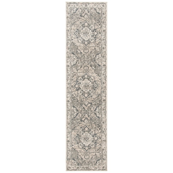 SAFAVIEH Pyramid Jefferson Oriental Runner Rug, Ivory/Grey, 2'2" x 7'