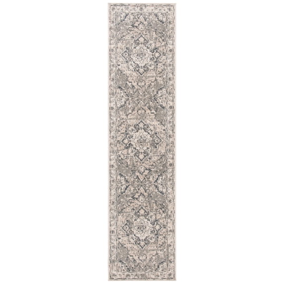SAFAVIEH Pyramid Jefferson Oriental Runner Rug, Ivory/Grey, 2'2" x 8'