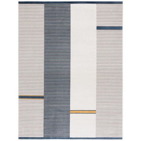 SAFAVIEH Pyramid Joanna Geometric Area Rug, Grey/Ivory Navy, 9' x 12'