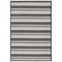SAFAVIEH Pyramid Vaughn Striped Area Rug, Gray/Ivory Black, 8' x 10'