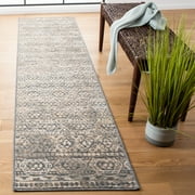 SAFAVIEH Pyramind Anastasia Southwestern Geometric Runner Rug, Ivory/Charcoal, 2'2" x 9'