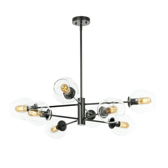 SAFAVIEH Pythea 8-Light Glam Black Glass Chandelier