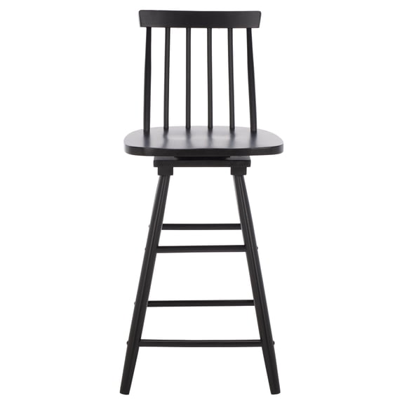SAFAVIEH Quai Square Mid Back Counter Stool, Black