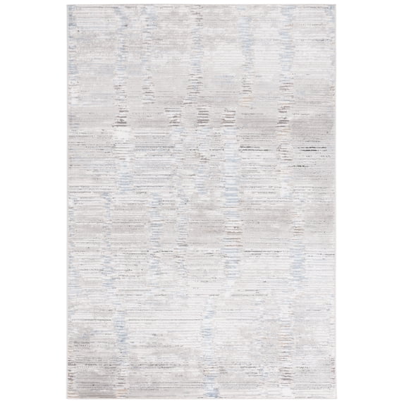 SAFAVIEH Quincy Abraham Abstract Indoor/Outdoor Area Rug, Ivory/Light Grey, 4' x 6'