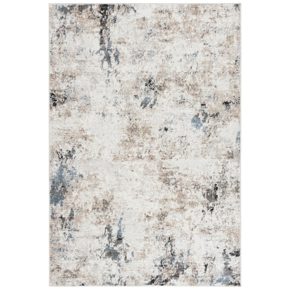 SAFAVIEH Quincy Ray Abstract Indoor/Outdoor Area Rug, Ivory/Beige, 4' x 6'